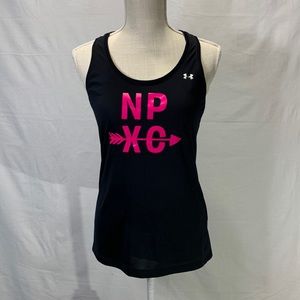 Under Armour Heat Gear Black and Pink Racerback Athletic Tank Size S
